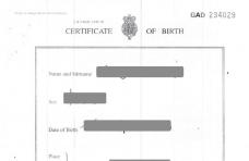 英國出生公證英國使館認證樣本